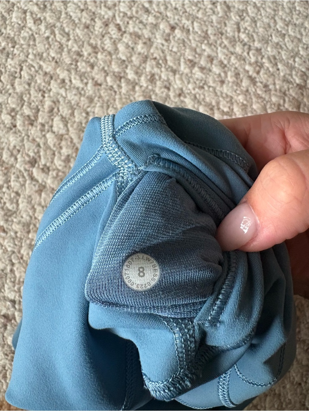 lululemon athletica High-Rise Slate Blue Bike Shorts - Picture 3 of 3
